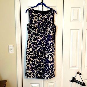 Ann Taylor white, navy, and purple dress